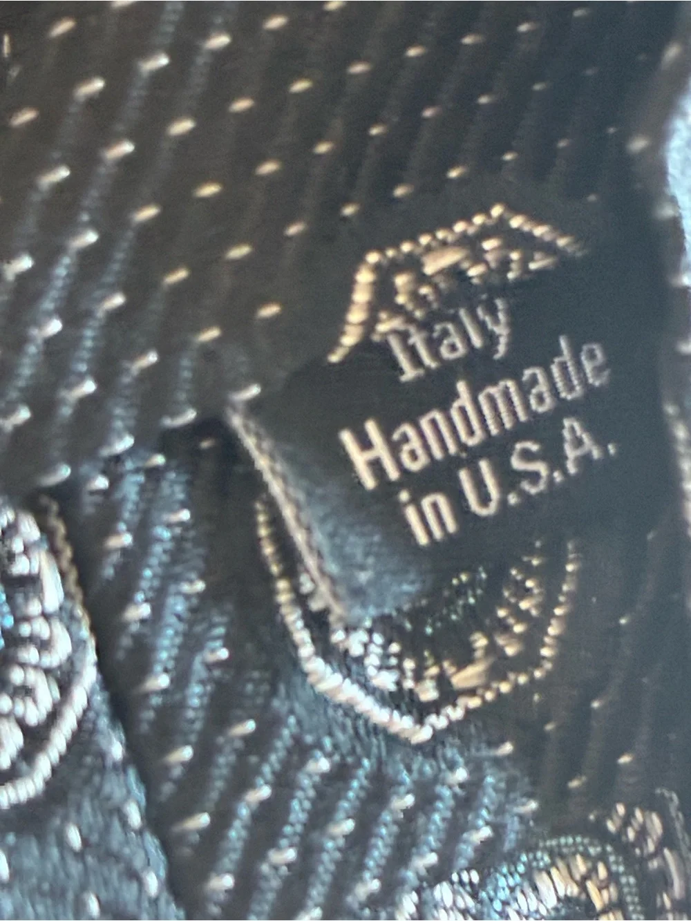 David Donahue Purple Geometric Silk Tie Black silver  3” Handmade USA